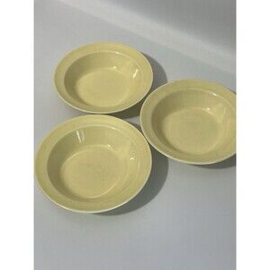 Set of 3 TS &T Luray Pastels 5 3/8” Yellow Rim Fruit Bowls Vintage